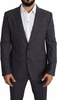 Gray Wool Men Formal 2 Piece MARTINI Suit 4
