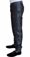 Blue Silver Shiny 2 Piece Slim GOLD Suit 1