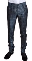 Blue Silver Shiny 2 Piece Slim GOLD Suit 5