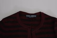 Black Red Striped Womens Cardigan Sweater 5