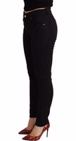 Black Cotton Stretch Skinny Denim Jeans 3