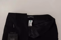 Black White Stripes Wool Tapered Pants 1