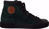 Green Corduroy High Tops Sneakers Mens Casual Shoes 1
