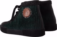 Green Corduroy High Tops Sneakers Mens Casual Shoes 3