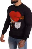 Black Cupid Print Hoodie Sweatshirt Sweater 4