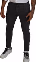 Gray Chevron Viscose Skinny Pants 1