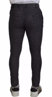 Gray Chevron Viscose Skinny Pants 3