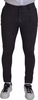 Gray Chevron Viscose Skinny Pants 5