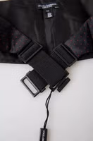 Black Silk Dotted Waist Tuxedo Belt Cummerbund 1