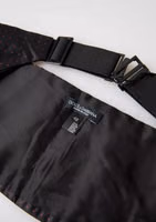 Black Silk Dotted Waist Tuxedo Belt Cummerbund 3