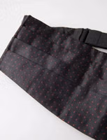 Black Silk Dotted Waist Tuxedo Belt Cummerbund 4