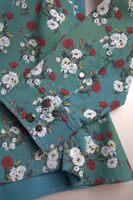 Blue Floral Cotton Button Down Denim Shirt 1