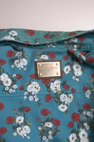 Blue Floral Cotton Button Down Denim Shirt 3