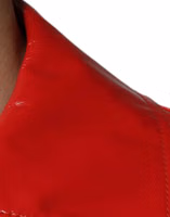 Red Polyester Button Down Collared Jacket 5