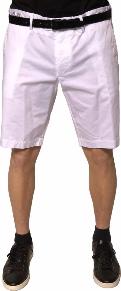 White Chinos Cotton Stretch Casual Shorts