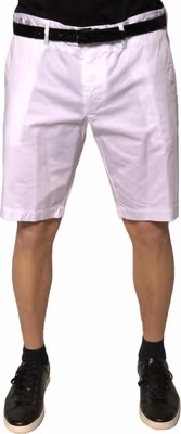 White Chinos Cotton Stretch Casual Shorts