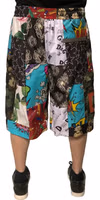 Multicolor Patchwork Cargo Bermuda Shorts 3