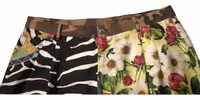 Multicolor Patchwork Silk Men Chino Shorts 4