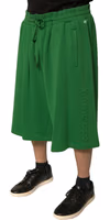 Green Cotton Blend Men Bermuda Shorts 2