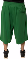 Green Cotton Blend Men Bermuda Shorts 3
