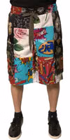 Multicolor Patchwork Cargo Bermuda Shorts 1