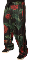 Black Floral Polyester Jogger Sweatpants Pants 2