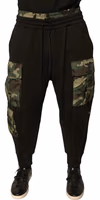 Black Camouflage Cotton Jogger Cargo Pants 1