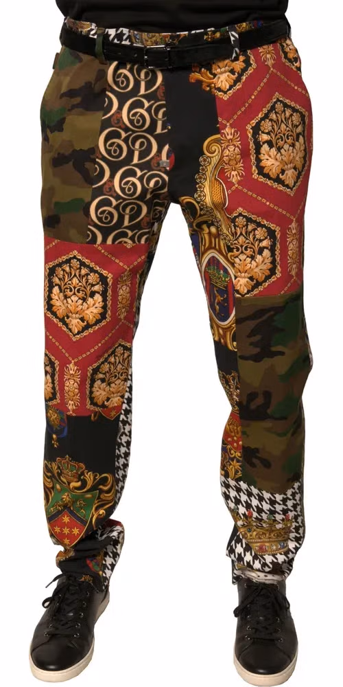 Multicolor Patchwork Men Dress Pants