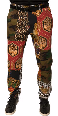 Multicolor Patchwork Men Dress Pants