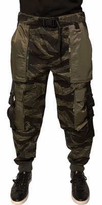 Green Cotton Jogger Cargo Pants
