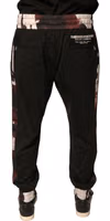 Black Camouflage Wool Jogger Sweatpants Pants 3