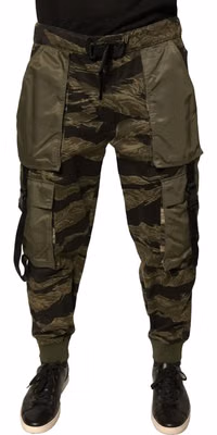 Green Cotton Jogger Cargo Pants