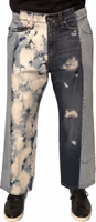 Multicolor Patchwork Cotton Straight Men Denim Jeans 1