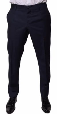 Dark Blue Cotton Men Dress Pants