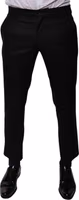 Black Wool Tapered Formal Dress Pants 1