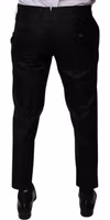 Black Wool Tapered Formal Dress Pants 3