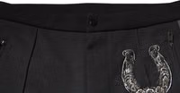 Black Horseshoe Embellished Wool Slim Fit Pants 4