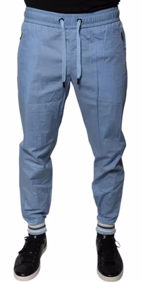 Blue Cotton Jogger Sweatpants Pants