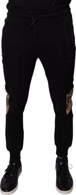 Black Leopard Slim Fit Jogger Pants