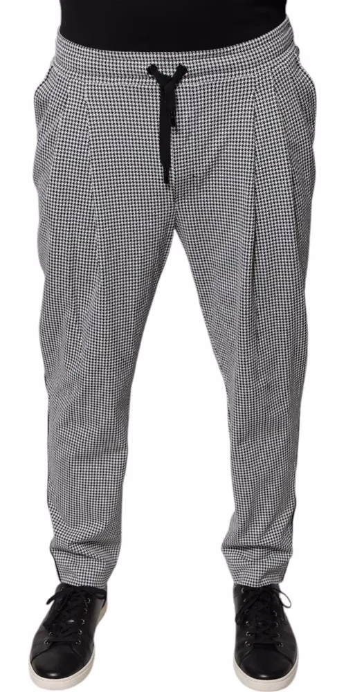 Black White Houndstooth Skinny Dress Pants