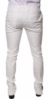White Cotton Tapered Formal Dress Pants 3