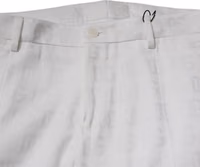 White Cotton Tapered Formal Dress Pants 4
