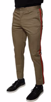Brown Logo Men Casual Tapered Pants 2