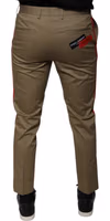 Brown Logo Men Casual Tapered Pants 3