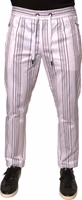 White Stripe Cotton Dress Skinny Pants 1