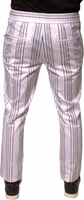 White Stripe Cotton Dress Skinny Pants 3