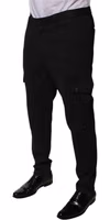 Black Viscose Cargo Men Casual Pants 2