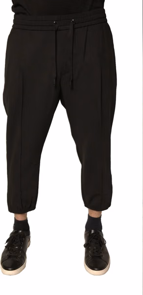 Black Wool Jogger Jogging Pants