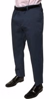 Blue Cotton Men Skinny Dress Pants 2