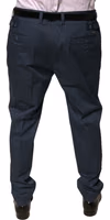 Dark Blue Cotton Stretch Skinny Men Dress Pants 3